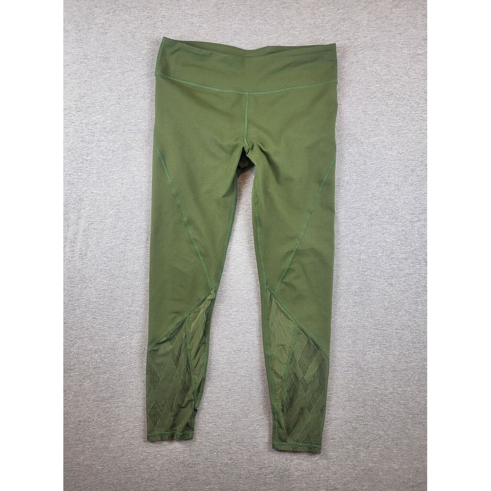 Fabletics Demi Lovato Mid-Rise Salar‎ Mesh Leggings Olive Green Size Medium